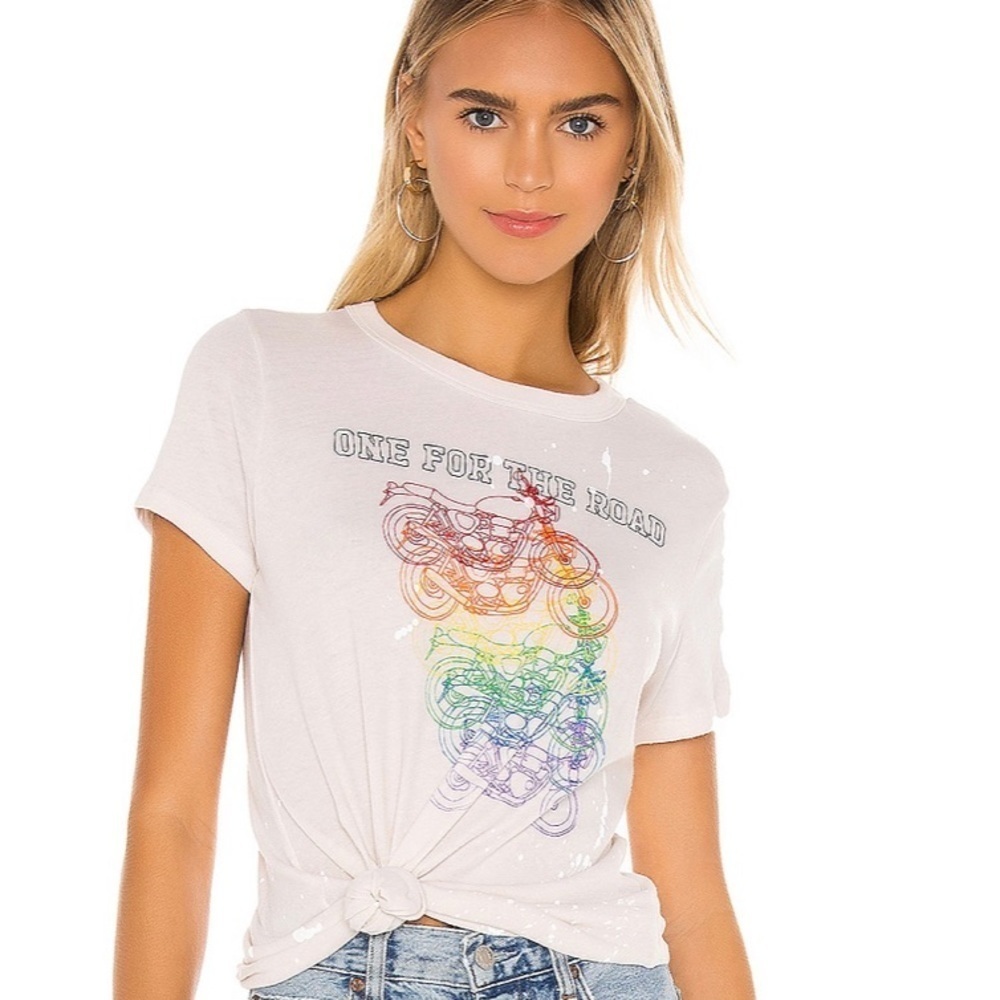 Chaser one for the road motorcycle tee rainbow M